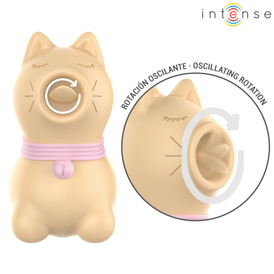INTENSE - TOULOUSE STIMULATOR MIT 360º ROTIERENDER ZUNGE GELB Vibrator Produktansicht und Details