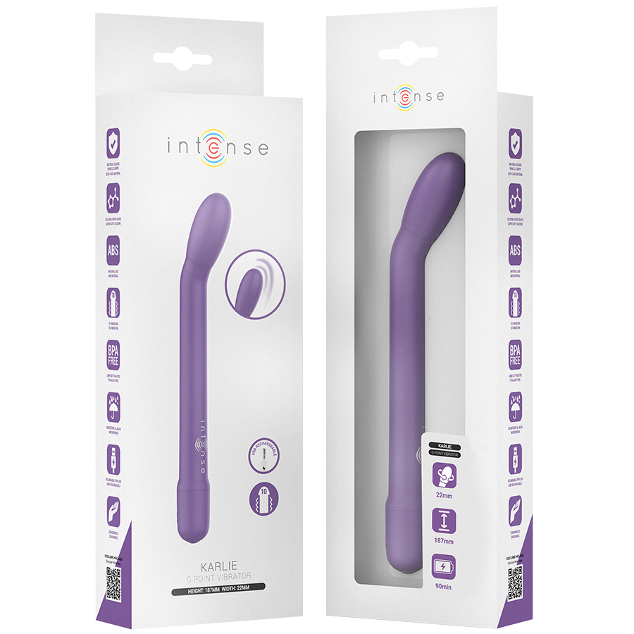 INTENSE - KARLIE WIEDERAUFLADBARER G-SPOT-STIMULATOR LILA Produktansicht und Details