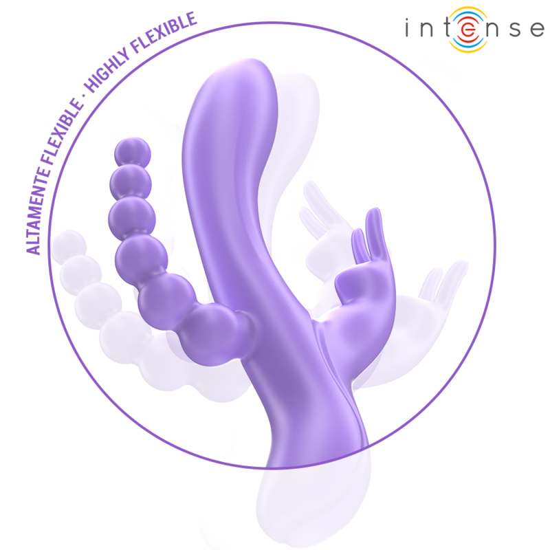 INTENSE - MIKO DREIFACHVIBRATOR RABBIT & STIMULATOR & ANAL 7 VIBRATIONEN LILA für sinnliche und diskrete Momente