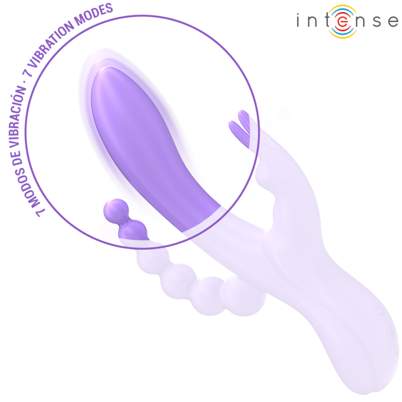 INTENSE - MIKO DREIFACHVIBRATOR RABBIT & STIMULATOR & ANAL 7 VIBRATIONEN LILA hochwertiges Intimtoy