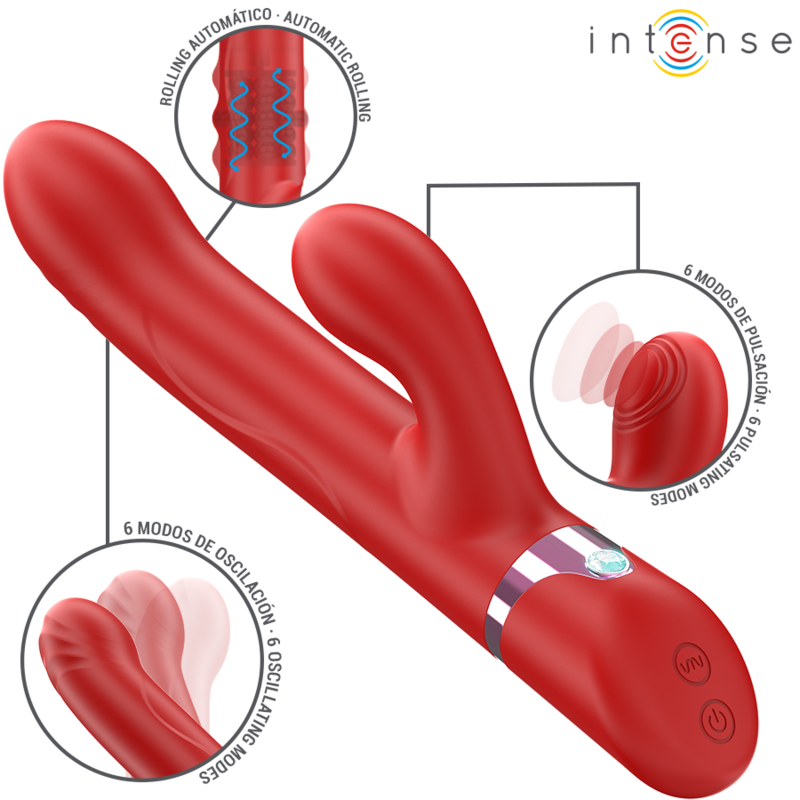 INTENSE - LELE MULTIFUNKTIONSVIBRATOR ROTIEREND & OSZILLATION & STIMULATION ROT für intensive Stimulation und Self-Love