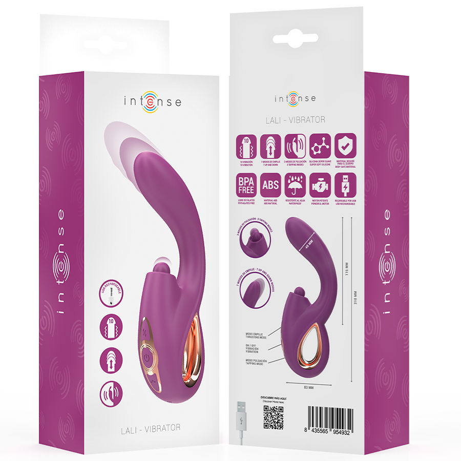 Intense Lali Multifunktions-G-Punkt-Vibrator – Tapping, Stoß & Vibration, wasserdicht Produktansicht und Details