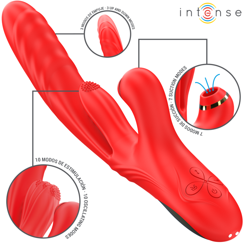 INTENSE - KAROL MULTIFUNKTIONSVIBRATOR STOSS & STIMULATION & STIMULIERENDE WELLEN ROT für intensive Stimulation und Self-Love