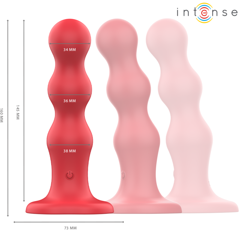INTENSE - CODY VIBRATOR MIT SAUGNÄPFEN ROTE FERNBEDIENUNG Produktansicht und Details