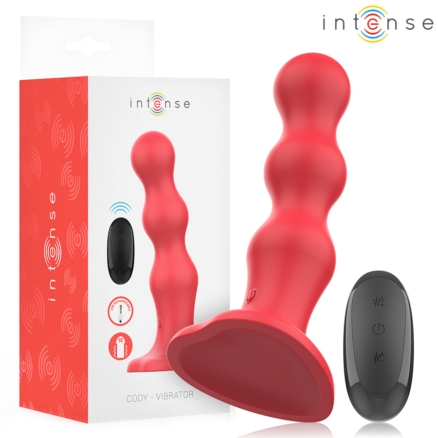 INTENSE - CODY VIBRATOR MIT SAUGNÄPFEN ROTE FERNBEDIENUNG Vibrator diskret online kaufen