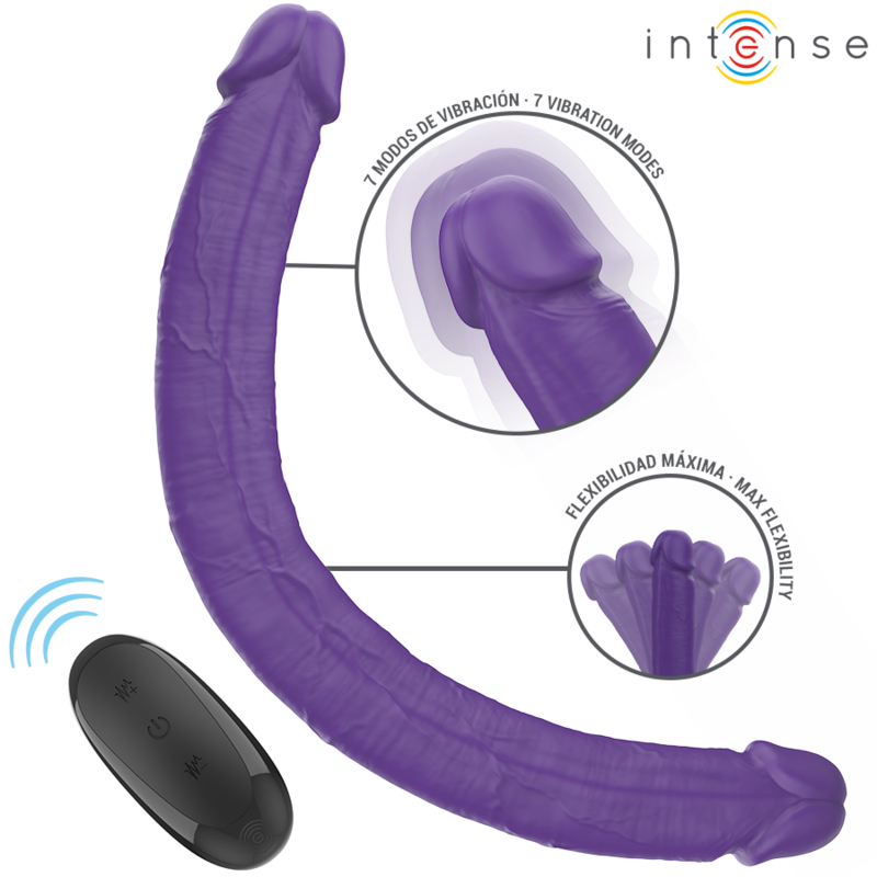 INTENSE - GUNTER DILDO DOPPELVIBRATOR 40 CM LILA FERNBEDIENUNG Produktansicht und Details