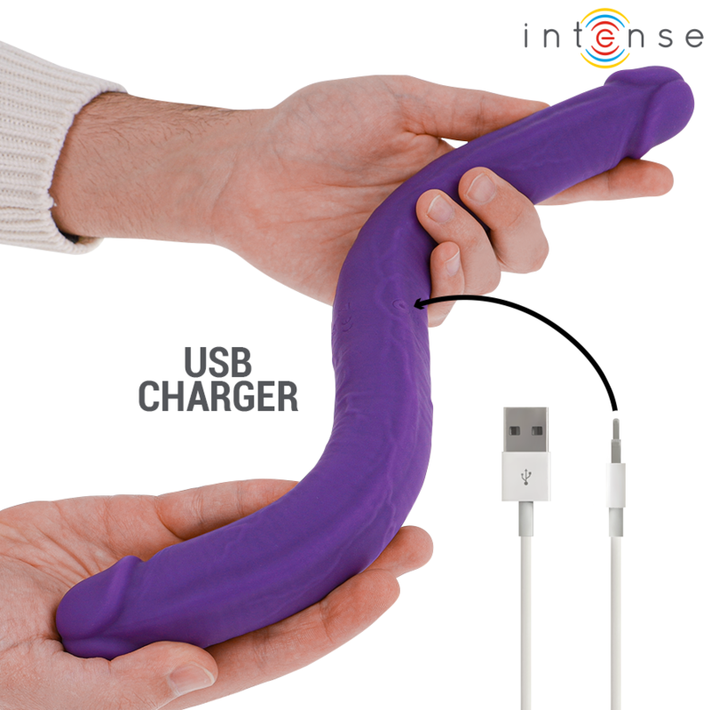 INTENSE - GUNTER DILDO DOPPELVIBRATOR 40 CM LILA FERNBEDIENUNG für sinnliche und diskrete Momente