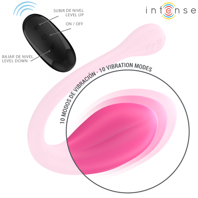 INTENSE Janice U-Vibrator | Doppelstimulation, Rosa, Fernbedienung hochwertiges Sextoy bei Secret Pulse