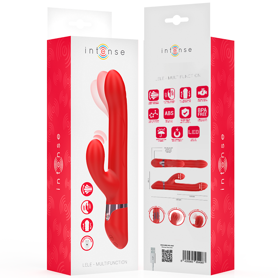INTENSE - LELE MULTIFUNKTIONSVIBRATOR ROTIEREND & OSZILLATION & STIMULATION ROT Produktansicht und Details
