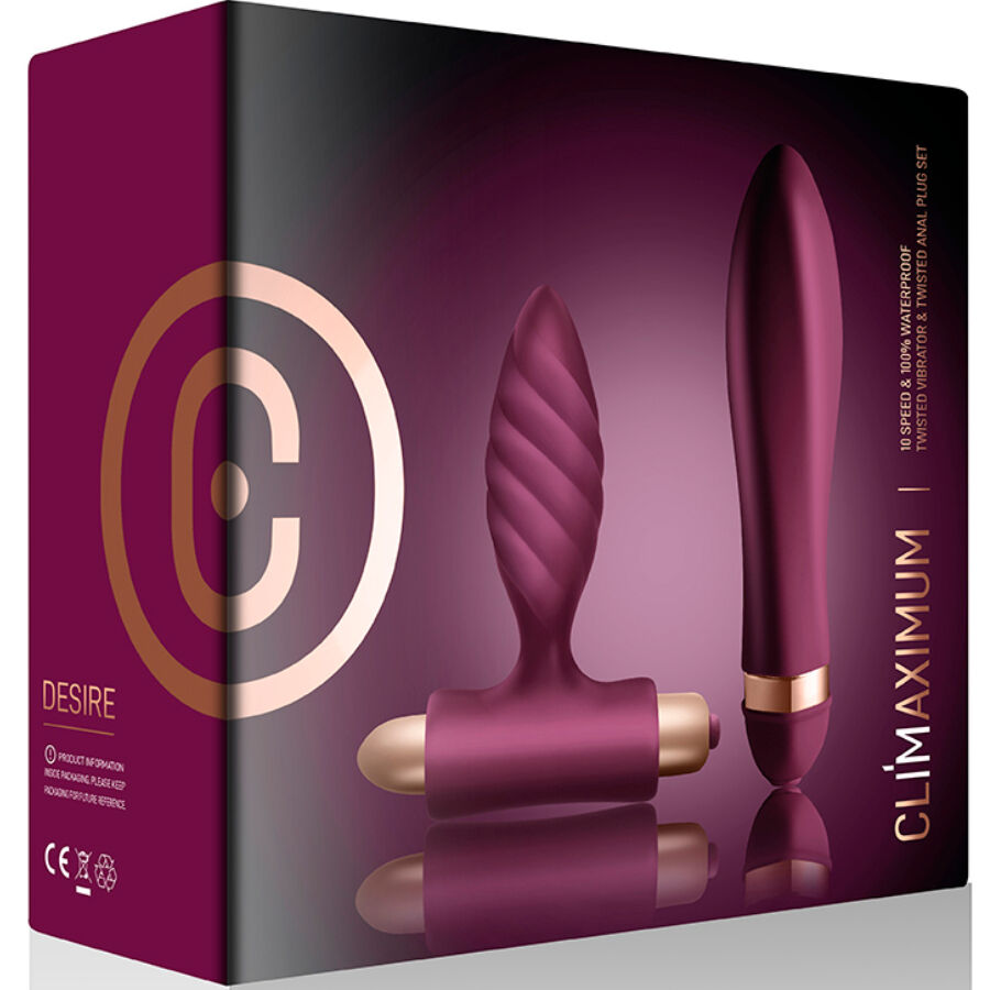 Climaximum Desire Kit – Twisted Vibrator & Analplug, 10 Geschwindigkeiten | Secret Pulse hochwertige Produktabbildung