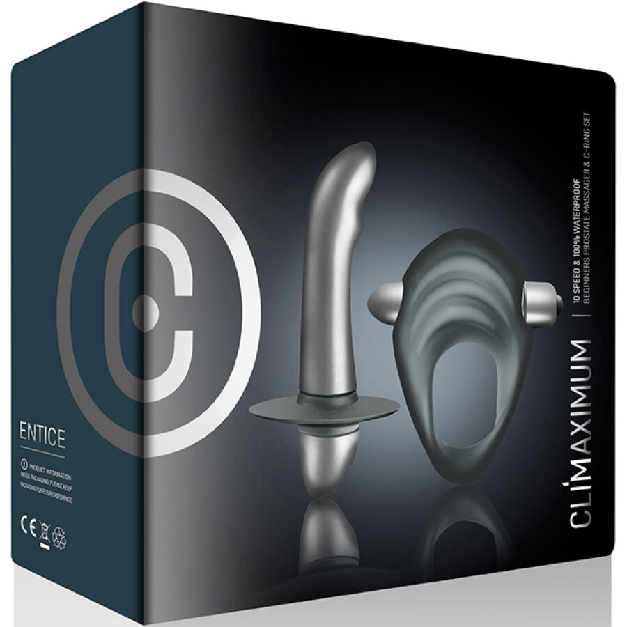 CLIMAXIMUM - ENTICE KIT COCK RING + PROSTATA VIBRATOR ANFÄNGER hochwertige Produktabbildung