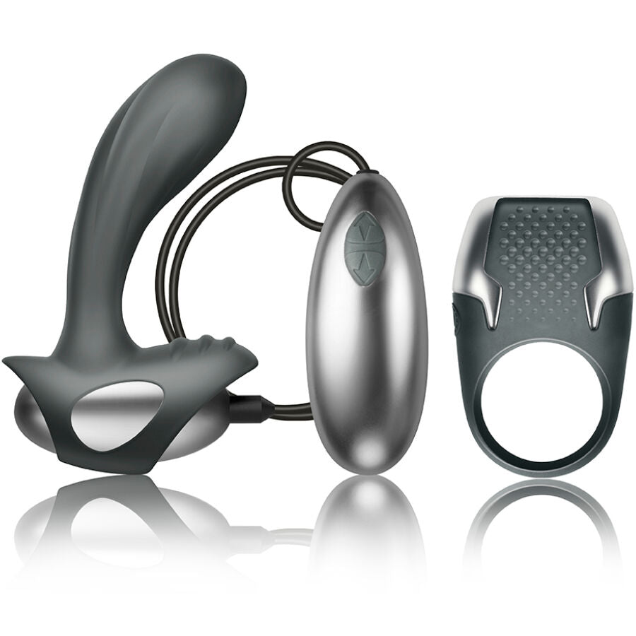 CLIMAXIMUM - EXCITE KIT COCK RING + DRAHT-PROSTATAMASSAGEGERÄT Set Produktansicht