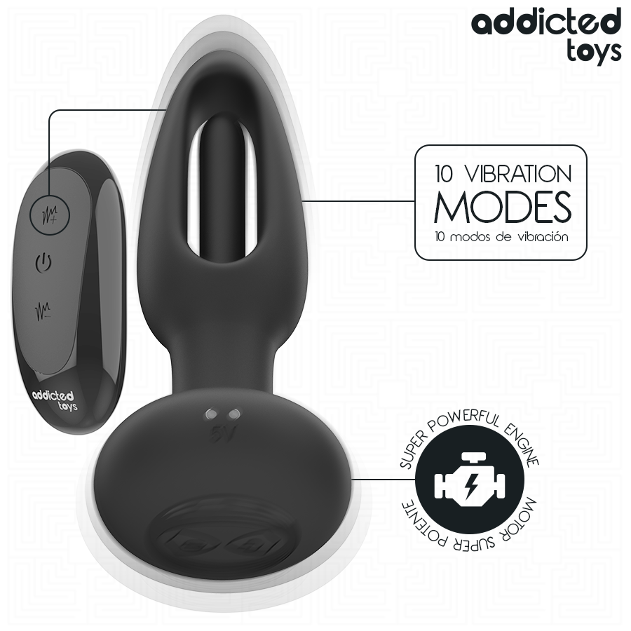 Addicted Toys Analplug mit Vibrierender Zunge & Fernbedienung | Secret Pulse Analplug diskret online kaufen