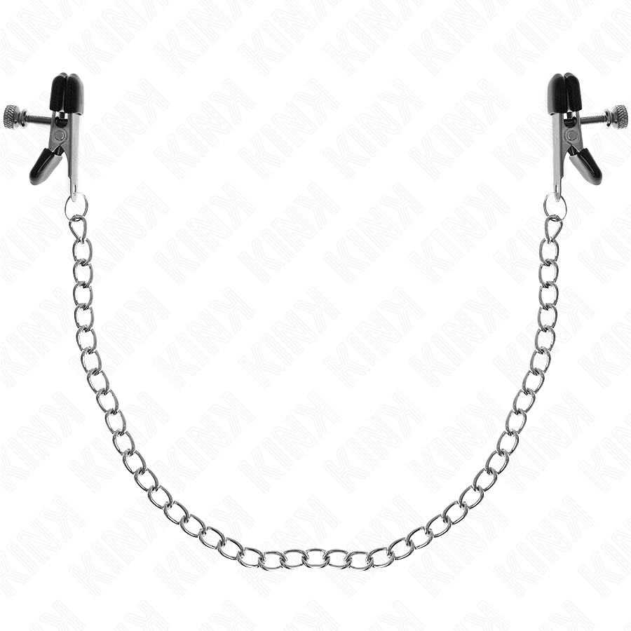 KINK Flache Kette Nippelklemmen Silber 34 cm – Verstellbare BDSM Brustklemmen | Secret Pulse Nippelklemme diskret online kaufen