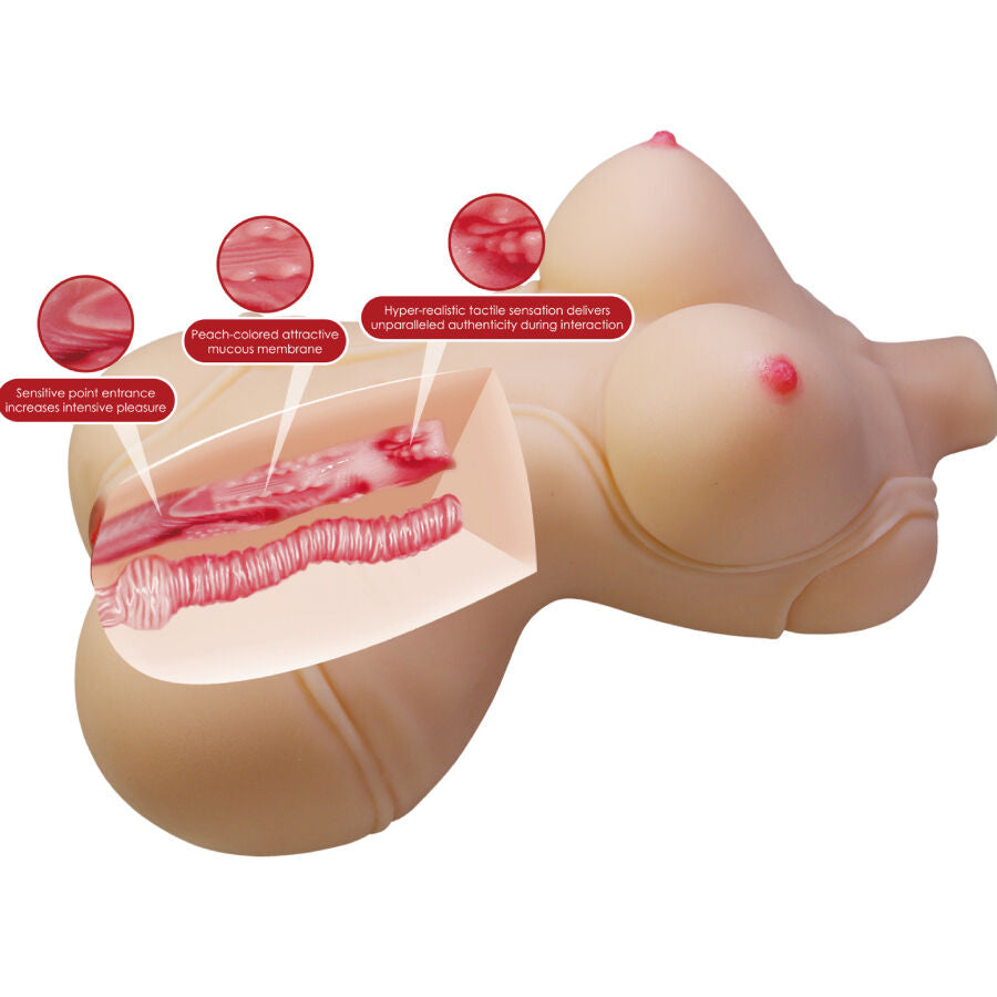 CRAZY BULL - DIANA REALISTISCHER WEIBLICHER TORSO VAGINA UND ANAL 5 KG Produktansicht und Details