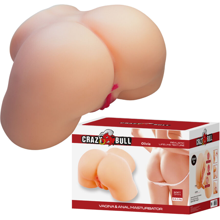 CRAZY BULL - OLIVIA REALISTISCHER WEIBLICHER PO, VAGINA UND ANAL, 5,5 KG Masturbator diskret online kaufen