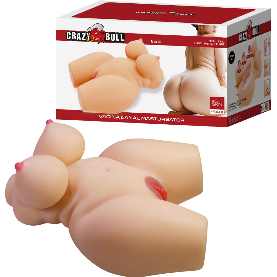 CRAZY BULL - GRACE REALISTISCHER WEIBLICHER TORSO VAGINA UND ANAL 7,5 KG Masturbator diskret online kaufen