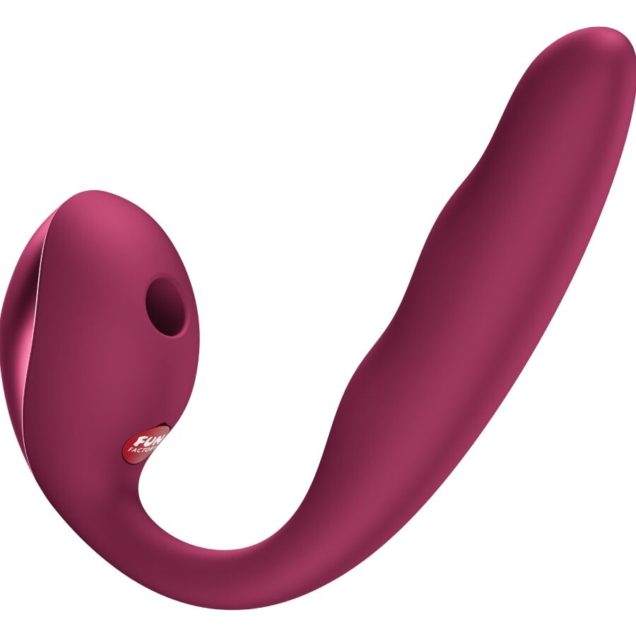 FUN FACTORY - ALLEGRO Einsetzbarer Doppel-Luftpulsvibrator Weinrot für intensive Stimulation und Self-Love