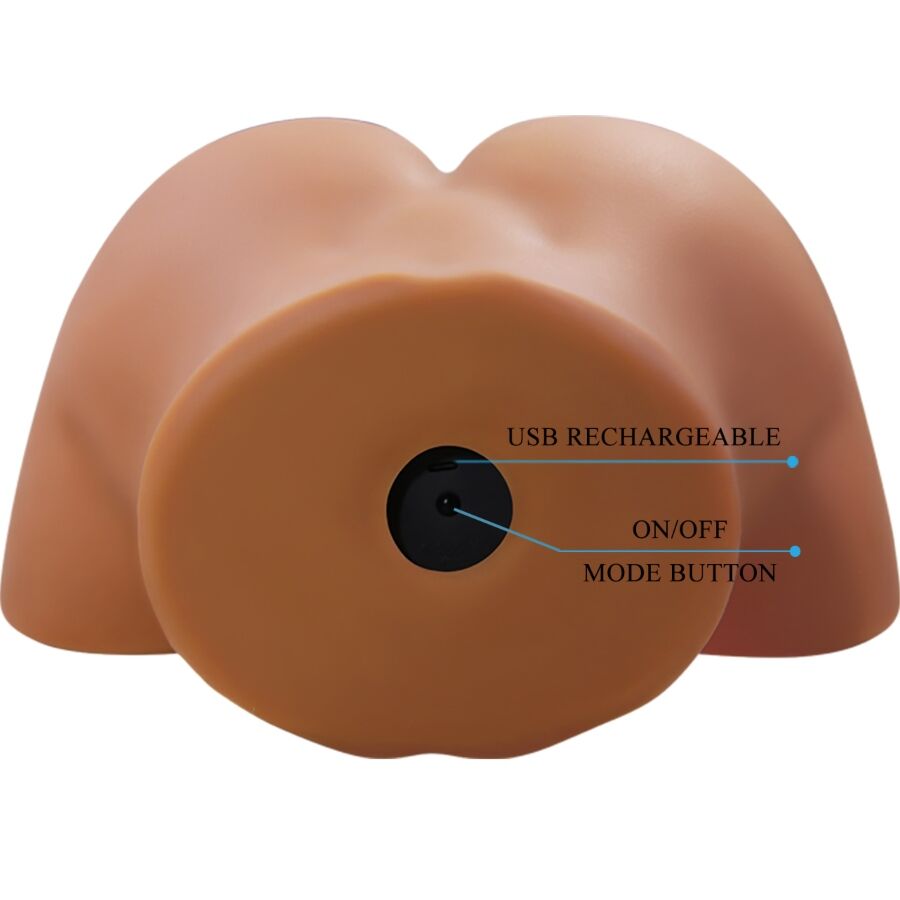 CRAZY BULL - GERIANN REALISTISCHER WEIBLICHER PO-VIBRATOR UND SAUGER MIT TON 5,5 KG Vibrator diskret online kaufen