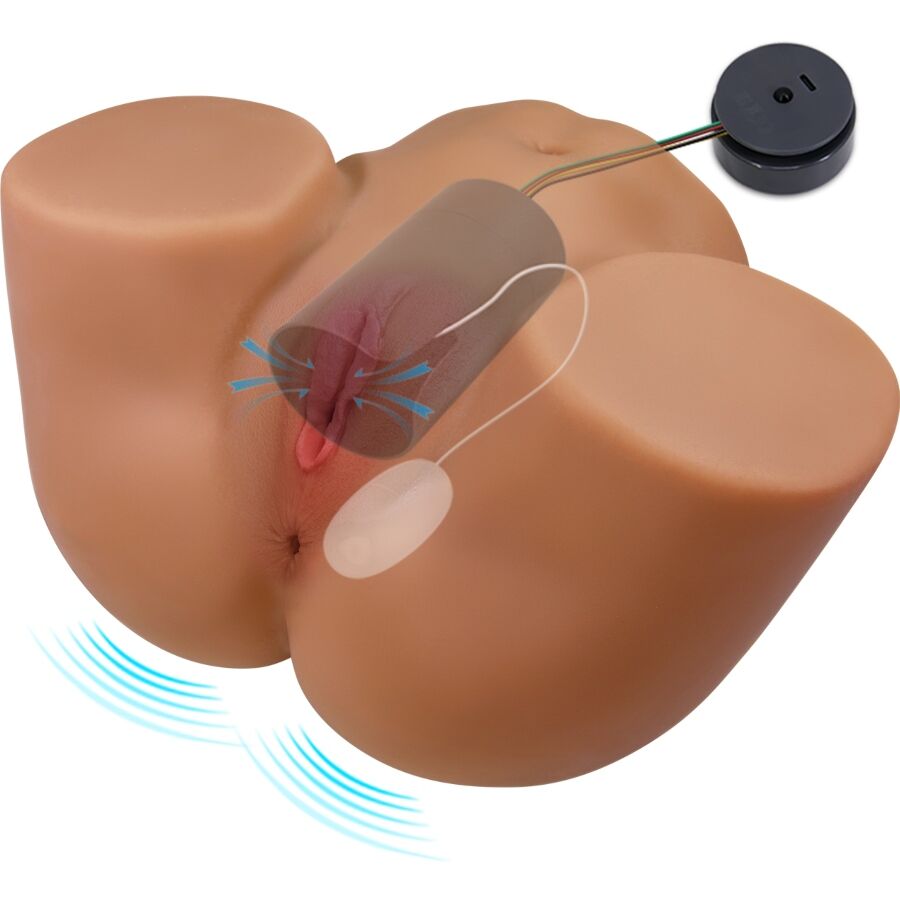 CRAZY BULL - GERIANN REALISTISCHER WEIBLICHER PO-VIBRATOR UND SAUGER MIT TON 5,5 KG hochwertiges Sextoy bei Secret Pulse