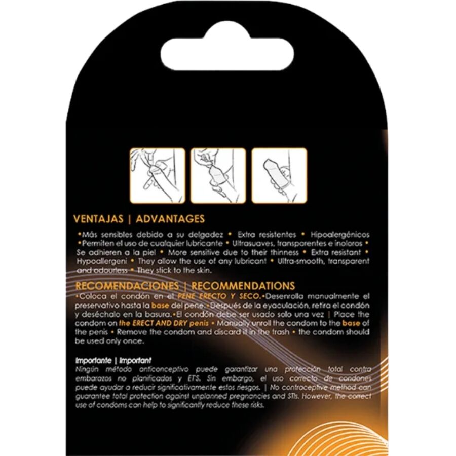 UNIQ - CLASSIC LATEXFREIE KONDOME 3 EINHEITEN Produktverpackung und Details