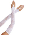 LEG AVENUE - EXTRA LANGE ARMWÄRMERHANDSCHUHE MIT BLUMENSPITZE, WEISS Dessous Produktansicht