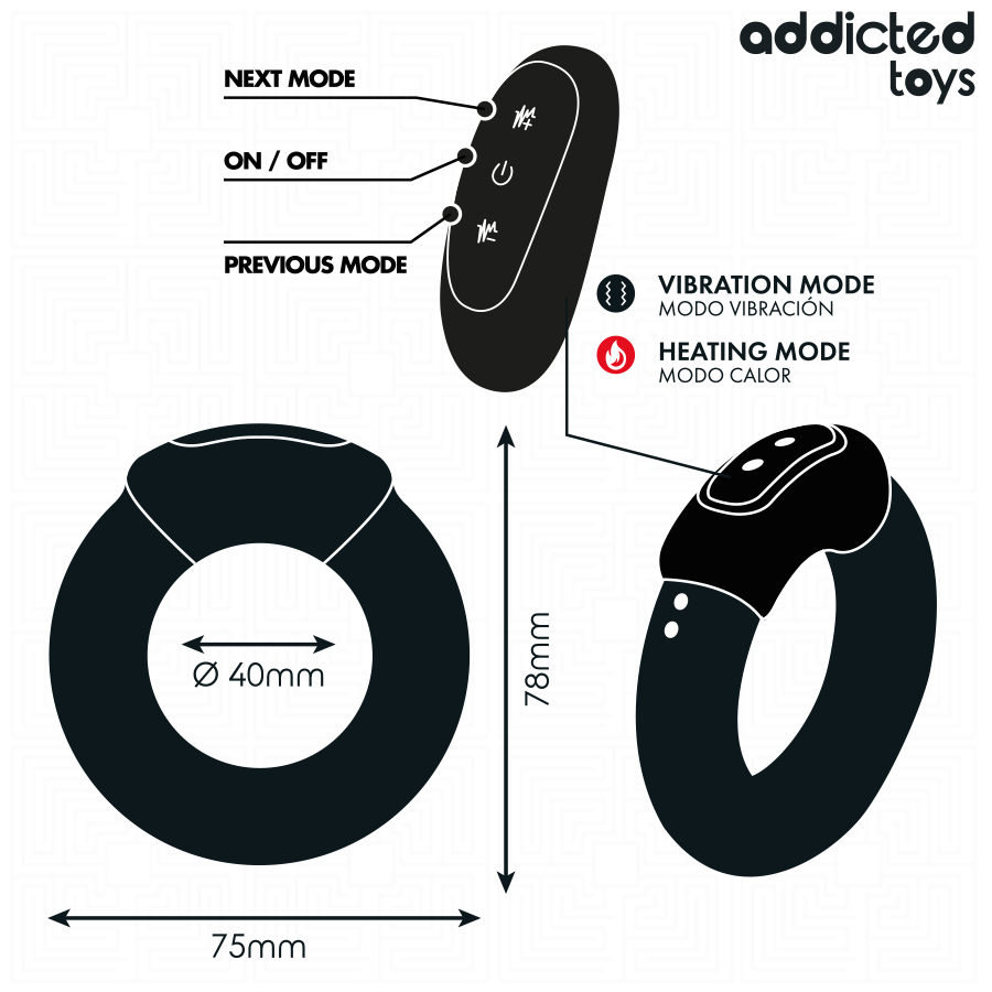 ADDICTED TOYS - VIBRIERENDER COCKRING MIT WÄRMEEFFEKT UND FERNBEDIENUNG Penisring diskret online kaufen