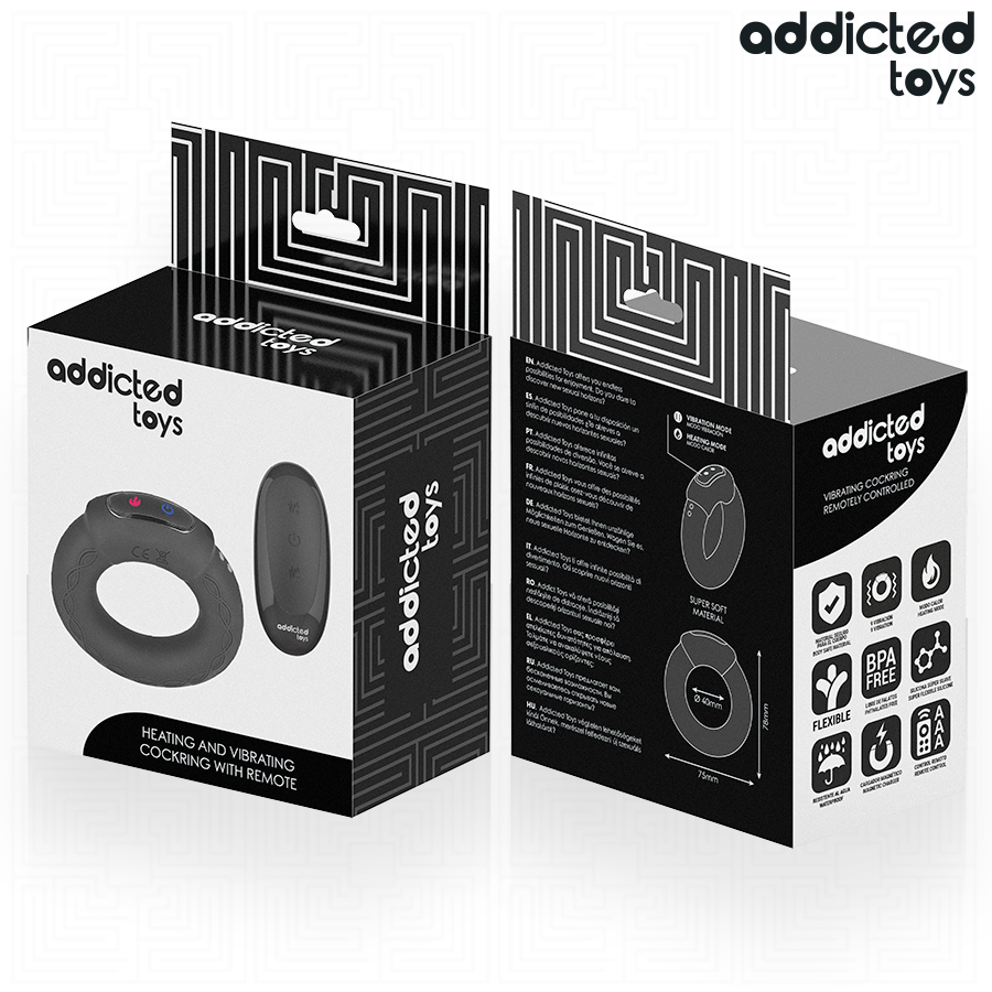 ADDICTED TOYS - VIBRIERENDER COCKRING MIT WÄRMEEFFEKT UND FERNBEDIENUNG bei Secret Pulse im Erotikshop