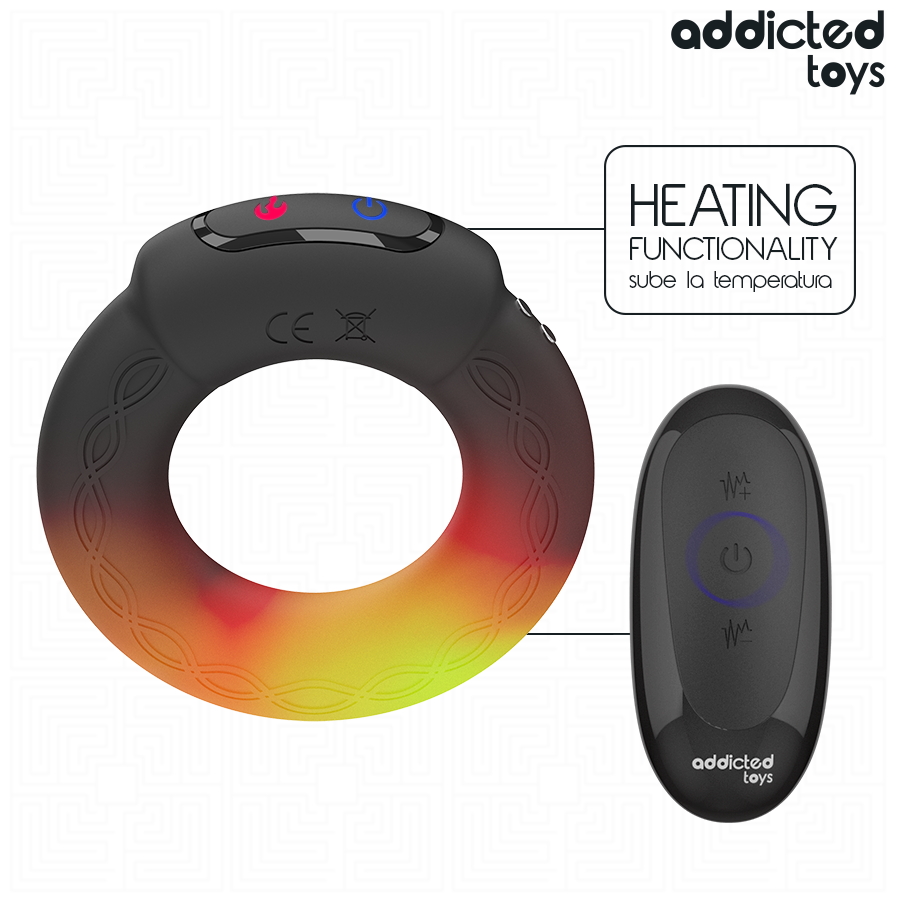 ADDICTED TOYS - VIBRIERENDER COCKRING MIT WÄRMEEFFEKT UND FERNBEDIENUNG Produktansicht und Details