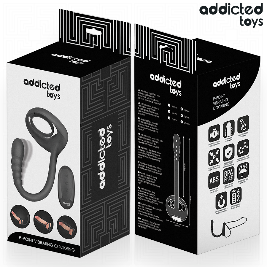 ADDICTED TOYS - P-SPOT VIBRIERENDER COCK RING MIT FERNBEDIENUNG bei Secret Pulse im Erotikshop