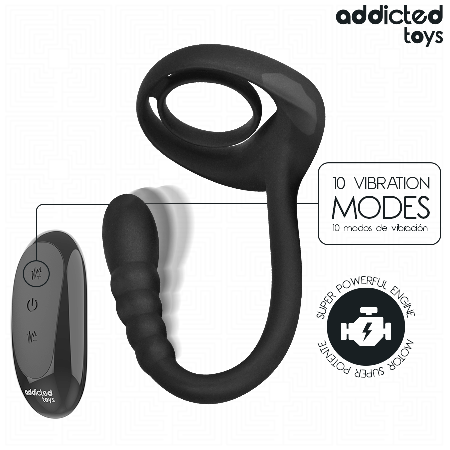 ADDICTED TOYS - P-SPOT VIBRIERENDER COCK RING MIT FERNBEDIENUNG hochwertiges Intimtoy