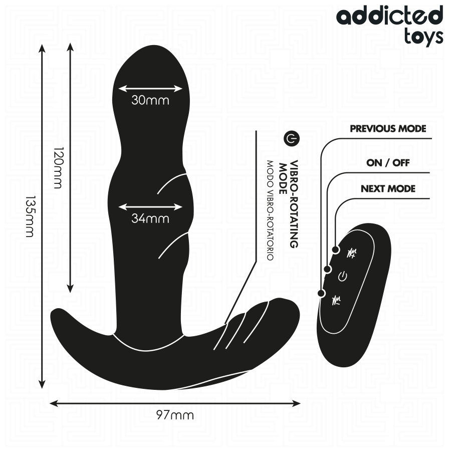 Addicted Toys Rotierender Vibrierender Analplug mit Fernbedienung | Prostata Stimulation | Secret Pulse Prostata-Massager diskret online kaufen