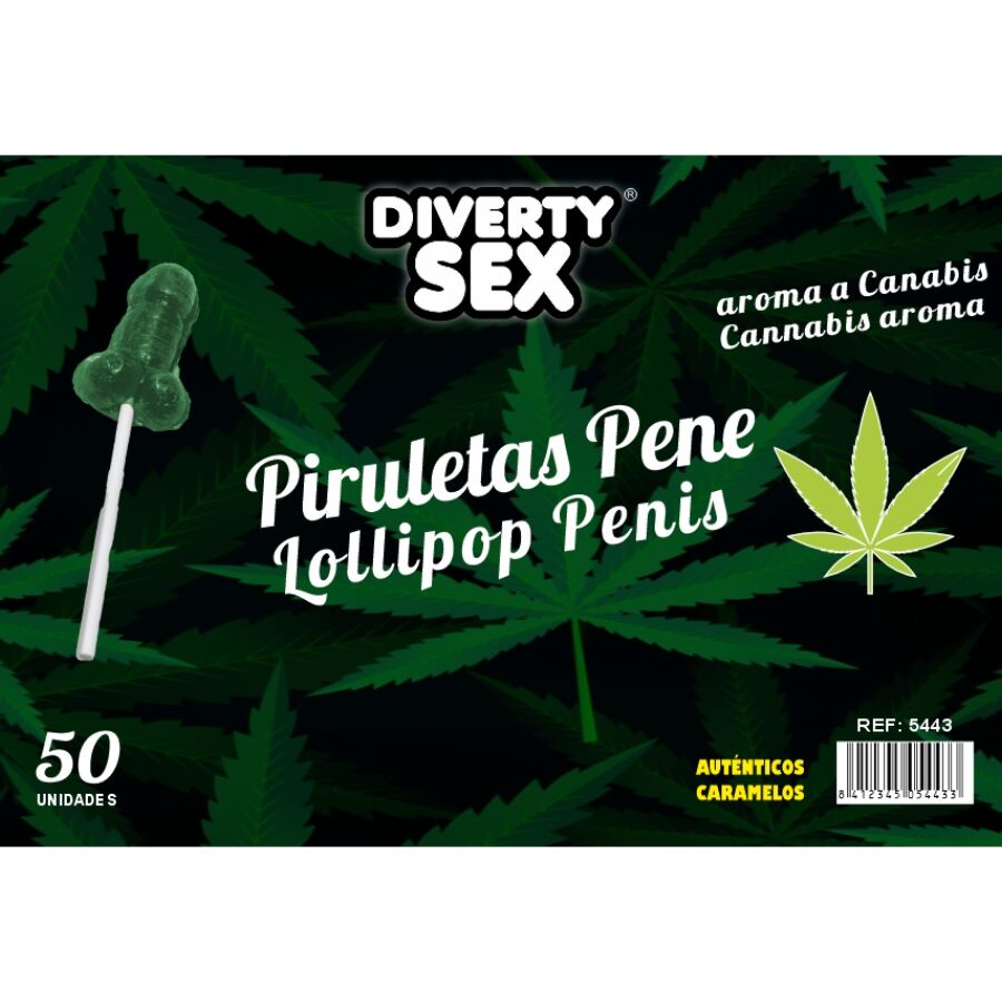 DIABLO GOLOSO – 50 Penis-Lollipops Cannabis-Aroma | Party – Erotik-Süßigkeit von Secret Pulse