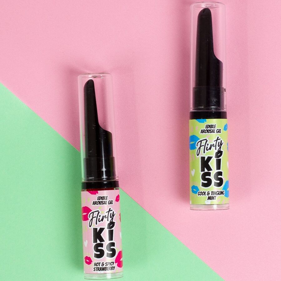 SecretPlay Flirty Kiss Lippen-Gel 16 g – Erdbeere & Minze, essbar & stimulierend bei Secret Pulse im Erotikshop