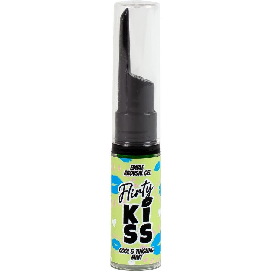 SecretPlay Flirty Kiss Lippen-Gel 16 g – Erdbeere & Minze, essbar & stimulierend Produktverpackung und Details