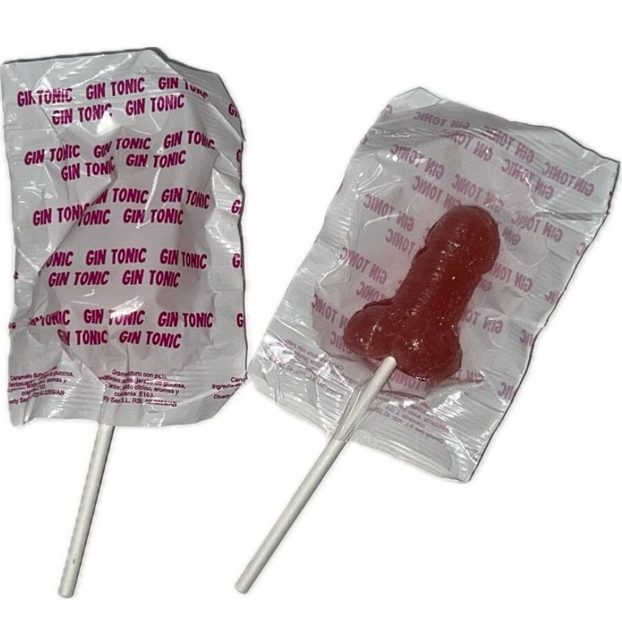 DIABLO GOLOSO – Penis Lollipop Gin Tonic Erdbeer 10 % Alkohol – Erotik-Süßigkeit von Secret Pulse