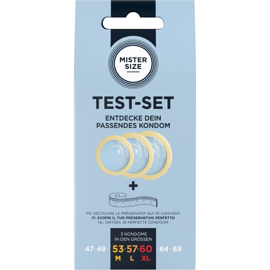 MISTER SIZE - TESTSET MIT 3 KONDOMEN IN VERSCHIEDENEN GRÖSSEN + MASSBAND Kondome diskret online kaufen