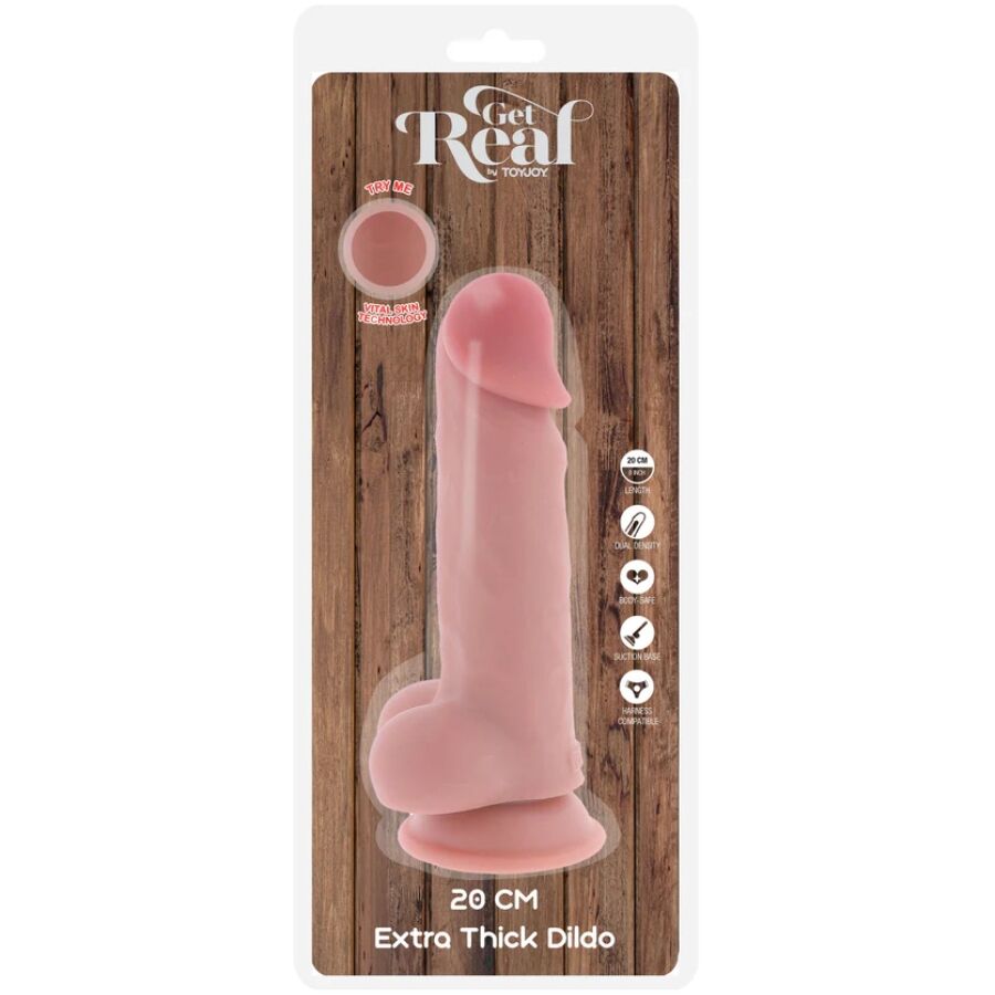 GET REAL - DELUXE REALISTISCHER PENIS MIT HODEN EXTRA DICK 20 CM hochwertiges Intimtoy