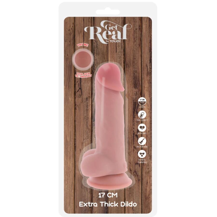GET REAL - DELUXE REALISTISCHER PENIS MIT HODEN EXTRA DICK 17 CM für sinnliche und diskrete Momente
