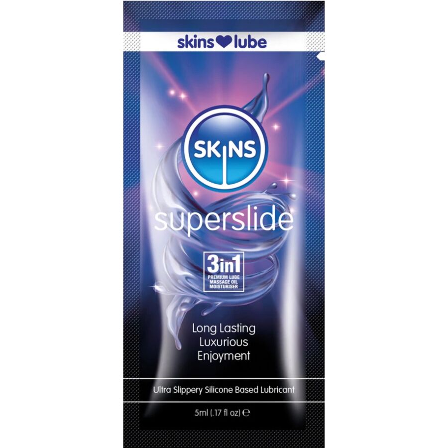 SKINS – SUPERSLIDE Silikonbasiertes Gleitmittel, Einzeldosis 5 ml – Erotik-Zubehör Bild 1