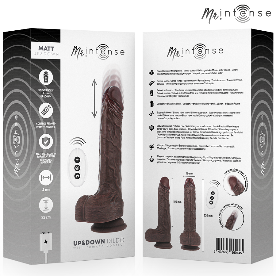 MR INTENSE – MATT REALISTISCHES MULTIFUNKTIONS-MOTOR MIT VIBRATION, AUF- UND AB-FERNBEDIENUNG, 22 CM – O – 4 CM – Erotik-Zubehör Bild 5