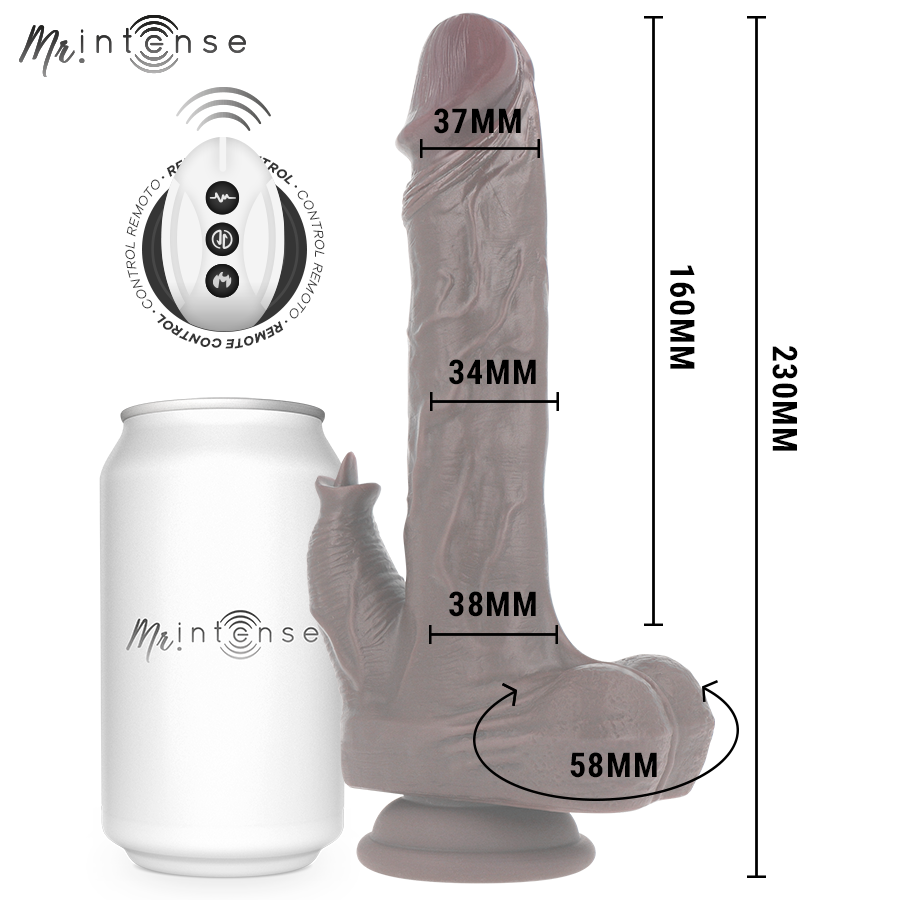 MR INTENSE – REALISTISCHER MULTIFUNKTIONS-MORGAN MIT VIBRATION UND AUF- UND AB-FERNBEDIENUNG 23 CM – O – 3,5 CM – Erotik-Zubehör Bild 6