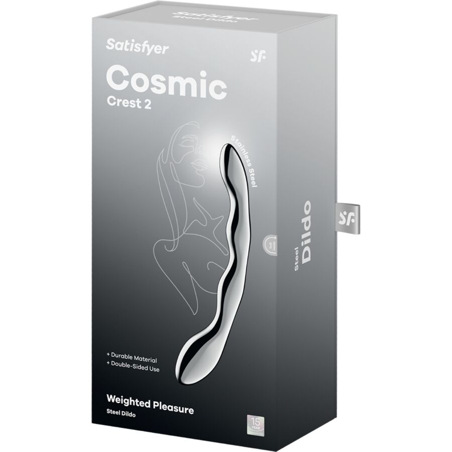SATISFYER - COSMIC CREST 2 DOPPELDILDO AUS EDELSTAHL hochwertiges Intimtoy