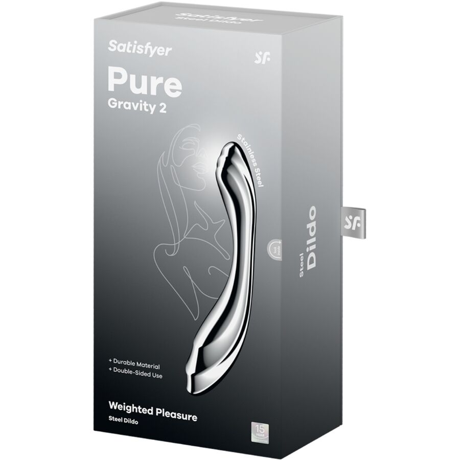SATISFYER - PURE GRAVITY 2 DOPPELENDELLER DILDO AUS EDELSTAHL hochwertiges Intimtoy