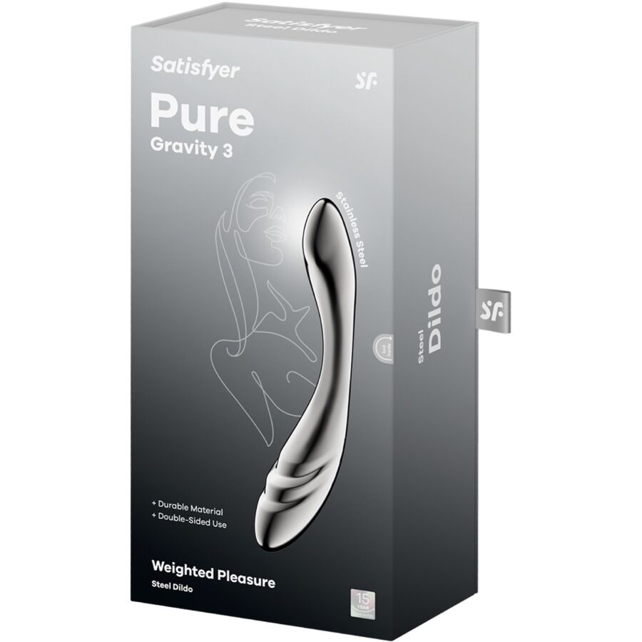 SATISFYER Pure Gravity 3 Edelstahl Doppeldildo – G-Punkt & Anal