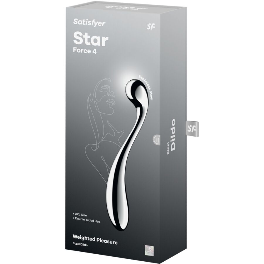 SATISFYER - STAR FORCE 4 EDELSTAHL DOPPELDILDO hochwertiges Intimtoy