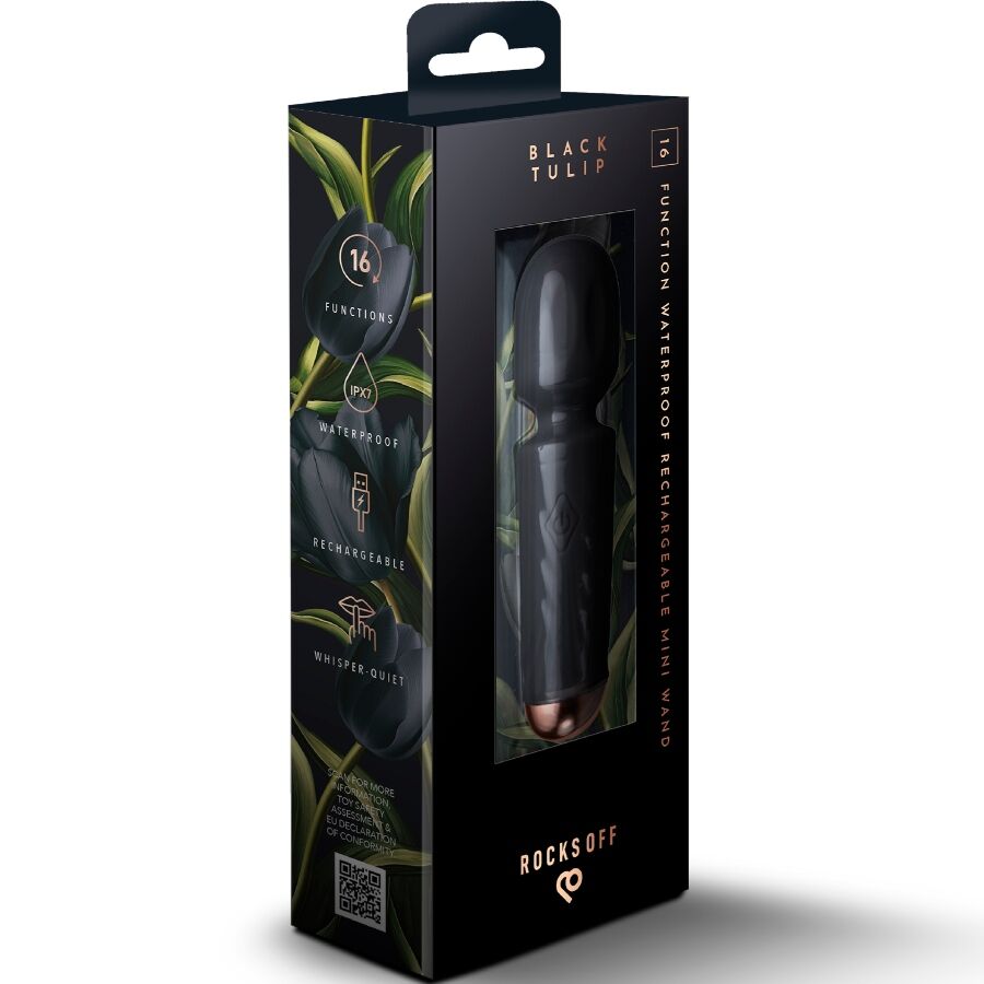 ROCKS-OFF - MINI-AKKU-ZAUBERSTAB MIT 16 FUNKTIONEN, SCHWARZE TULPE – Erotik-Zubehör Bild 6