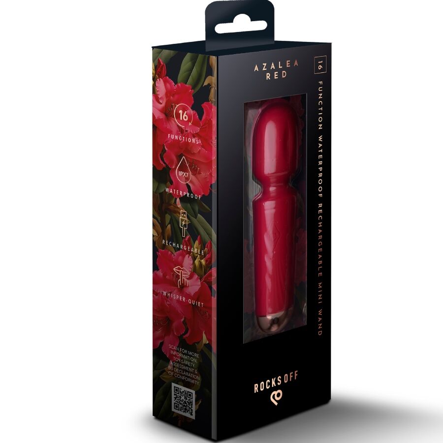 ROCKS-OFF – WIEDERAUFLADBARER MINI-ZAUBERSTAB MIT 16 FUNKTIONEN, AZALEENROT – Erotik-Zubehör Bild 6