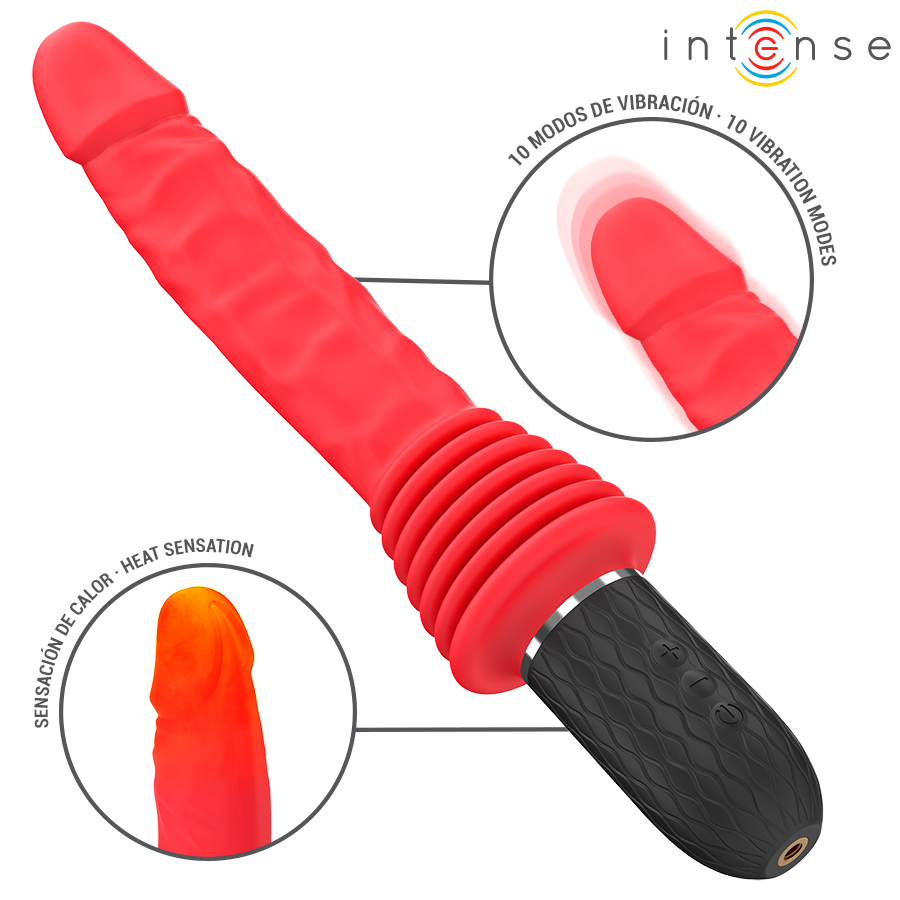 INTENSE - CYNTHIA FERNBEDIENUNGS-STOSSVIBRATOR MIT WÄRMEFUNKTION Produktansicht und Details