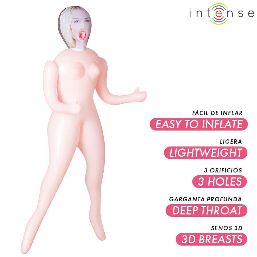 INTENSE DOLLS - AUFBLASBARE PUPPE INGRID MIT DREI ÖFFNUNGEN – Erotik-Zubehör Bild 2